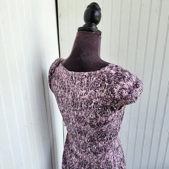 Banana Republic Pink Purple Abstract Print Silk Cap Sleeve Sheath Dress Size 4 - Picture 13 of 16